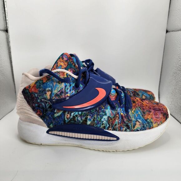 Nike KD 14 Psychedelic Shoes Mens Size 8 Multicolor Basketball Mid Top - Picture 1 of 11